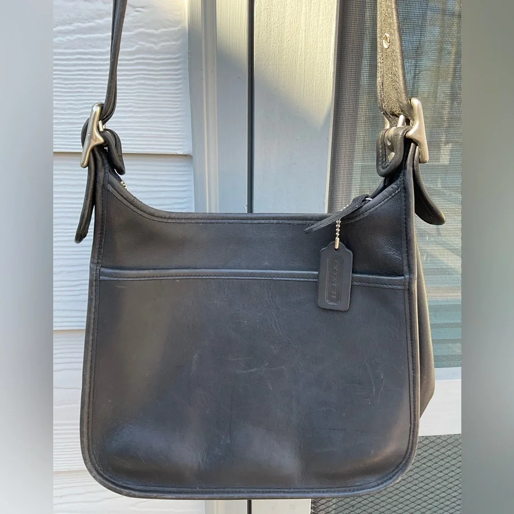 Vintage Coach Legacy Black Leather Shoulder Bag - Picture 2 of 13